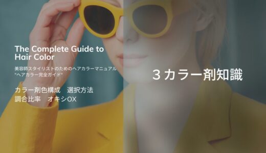 【ヘアカラー基礎知識　カラー剤知識】カラー剤色構成 選択方法 調合比率 オキシOX 美容師のためのヘアカラーガイド